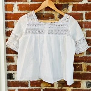 Anna Sui cotton and lace top